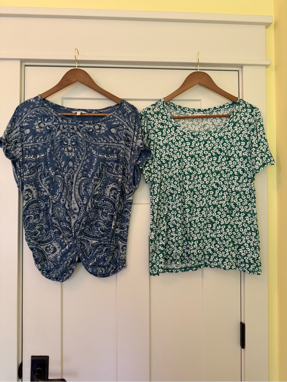 Lucky Brand Short Sleeve Tops Bundle - Floral & Paisley Size L